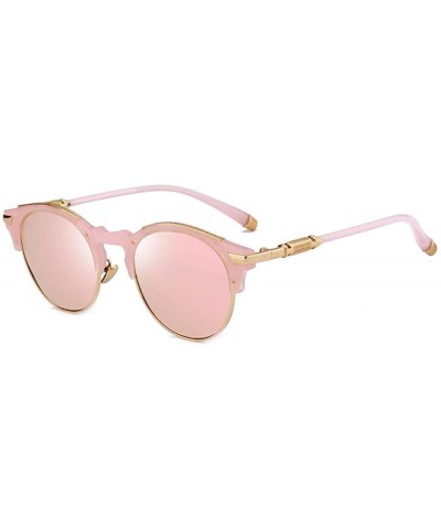 Polarized Sunglasses Street Shot Fashion Cylindrical Sunglasses Female - C3 Powder Tablets - CX18W54RA8C $11.72 Rectangular