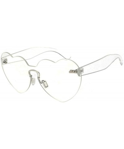 Sunglasses for Women Heart Sunglasses Vintage Sunglasses Retro Oversized Glasses Eyewear Rimless Sunglasses - H - CV18QQK45I0...