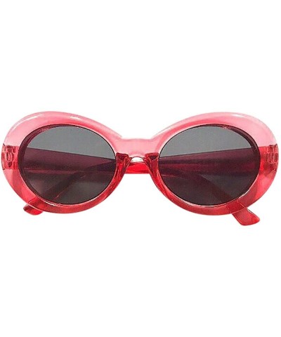 Women Fashion Sunglasses - Retro Vintage Clout Goggles Unisex Sunglasses Rapper Oval Shades Glasses - D - CE19629YRQN $7.79 A...