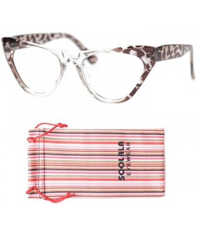 Womens Leopard Pattern Cat Eye Reading Glasses Quality Eye Glass Frame - Tea Leopard - CY18IG3L2Q5 $5.06 Round