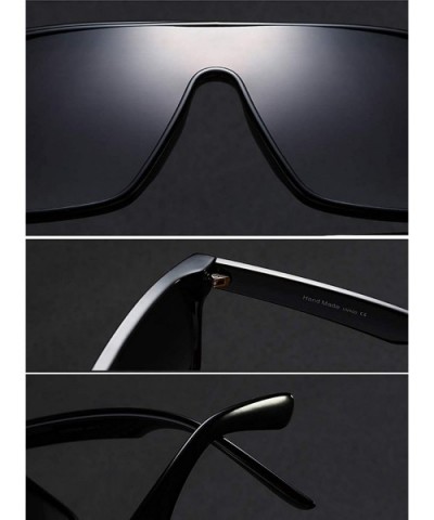 Oversized Rimless Cool Flat Top Sunglasses Futuristic Glasses One-piece Pilot Mirror Lens for Women Men - CT182K5QE6E $9.82 O...