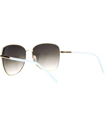 Womens Minimal Thin Metal Oversize Butterfly Sunglasses - Gold Smoke White - CX12FLPI8XL $11.19 Oversized