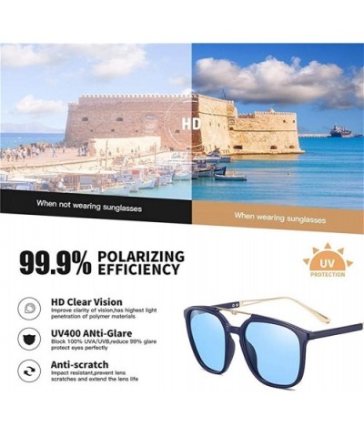 Polarized Oversized Sunglasses for Men Square Frame UV400 - C1pink - CL199HSHKAE $8.90 Square