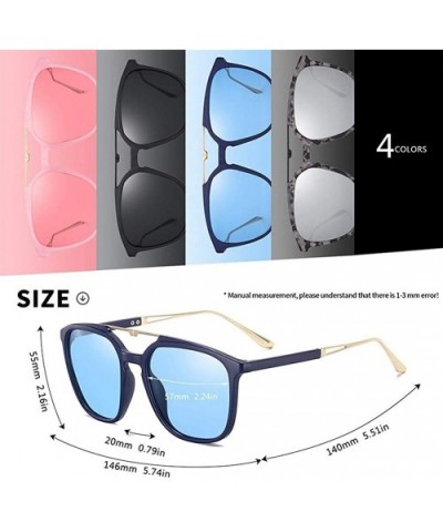 Polarized Oversized Sunglasses for Men Square Frame UV400 - C1pink - CL199HSHKAE $8.90 Square