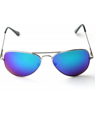 Men's Polarized Aviator Style Sunglasses - Mirrored Blue - CO11YJTFKHX $13.19 Aviator