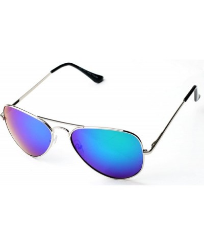 Men's Polarized Aviator Style Sunglasses - Mirrored Blue - CO11YJTFKHX $13.19 Aviator