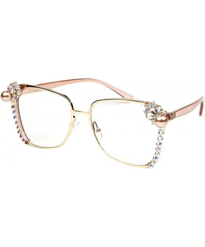 Fashion Sunglasses for Women - Delicate Square Glasses Matel Frame UV400 Protection - Transparent - CU18A4K5X78 $15.72 Rimless