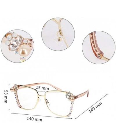 Fashion Sunglasses for Women - Delicate Square Glasses Matel Frame UV400 Protection - Transparent - CU18A4K5X78 $15.72 Rimless