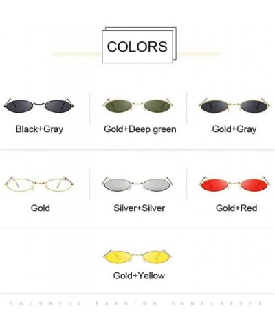 Fashion Women Sunglasses Famous Oval Sun Glasses FeLuxury Metal Round Rays Frames Black Small Cheap Eyewear - CU199CCA586 $18...