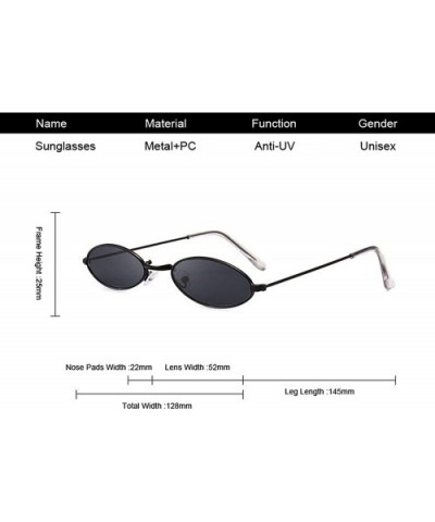 Fashion Women Sunglasses Famous Oval Sun Glasses FeLuxury Metal Round Rays Frames Black Small Cheap Eyewear - CU199CCA586 $18...