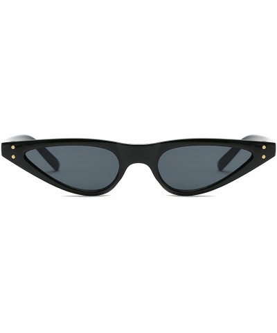 Sunglasses For Women Metal Hinges Small Cat Eye Frame Sun Glasses K0578 - Black - CX18CEHRHSC $5.90 Cat Eye