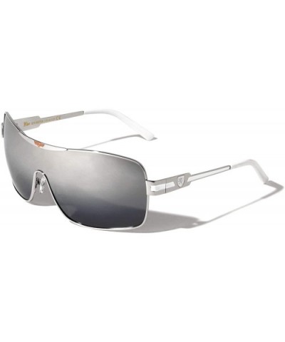 Grey Lens One Piece Round Curved Shield Sunglasses - White - CD199934D7Y $12.20 Round