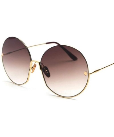 Luxury Vintage Round Sunglasses Women Fashion Half Frame Tinted Lens Oversized Sun Glasses Big Shades - CD197Y7KT9M $15.88 Ov...