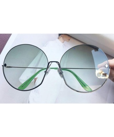 Luxury Vintage Round Sunglasses Women Fashion Half Frame Tinted Lens Oversized Sun Glasses Big Shades - CD197Y7KT9M $15.88 Ov...