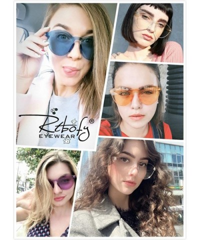 One Piece Rimless Sunglasses Transparent Candy Color Tinted Eyewear - Black+tea+green - CD18RZMOEOY $6.94 Rimless