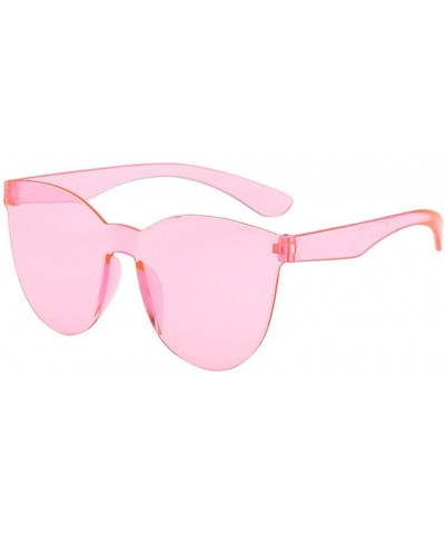 Square Sunglasses Women Fashion Rimless Frame Glasses Transparent Eyewear Transparent Candy Color Eyewear - Q - CY1907627GZ $...