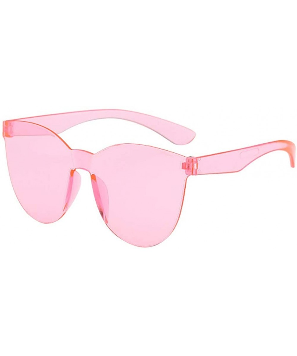 Square Sunglasses Women Fashion Rimless Frame Glasses Transparent Eyewear Transparent Candy Color Eyewear - Q - CY1907627GZ $...