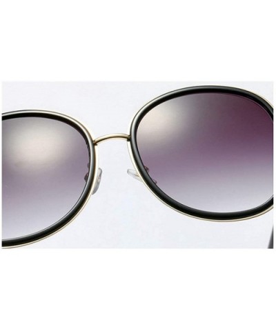 2019 new ladies fashion round metal border retro trend brand designer sunglasses UV400 - Black&leopard - CW18SQ698EZ $11.13 R...