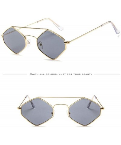 Fashion Glasses Vintage Retro Unisex Rhombus Frame Sunglasses Eyewear - A - C818OAKDE7M $6.01 Round