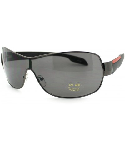 Men's Sunglasses Rectangular Shield Fashion Shades - Gun Metal - CH11QWGG4CB $5.63 Shield