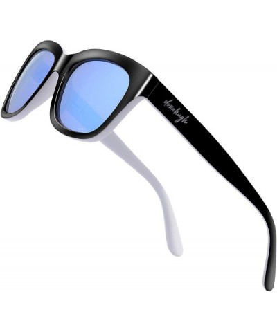 Polarized Sunglasses For Men Or Women Vintage Designer - Black/White - C618NZGHN0O $47.64 Wayfarer