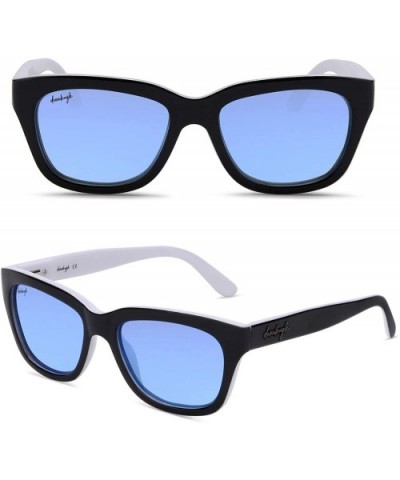 Polarized Sunglasses For Men Or Women Vintage Designer - Black/White - C618NZGHN0O $47.64 Wayfarer