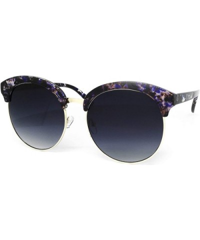 97018 XXL Premium Oversize Mirrored Funky Flat Sunglasses - Marble Purple - CH18OK69DXT $9.53 Sport
