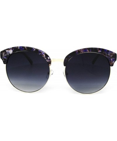 97018 XXL Premium Oversize Mirrored Funky Flat Sunglasses - Marble Purple - CH18OK69DXT $9.53 Sport