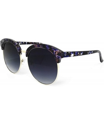 97018 XXL Premium Oversize Mirrored Funky Flat Sunglasses - Marble Purple - CH18OK69DXT $9.53 Sport