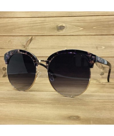 97018 XXL Premium Oversize Mirrored Funky Flat Sunglasses - Marble Purple - CH18OK69DXT $9.53 Sport