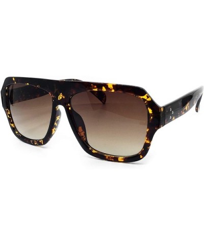 7270 Premium Oversize XL Women Men Brand Designer Square Style Fashion Sunglasses - Brown - CM18I5YYNML $13.50 Oversized