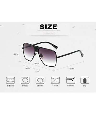 Men Sunglasses Square Metal Sun Protection Glasses Retro Gradient Lens Oversized Women Sunglass - CF18D7LDCXC $10.16 Oversized