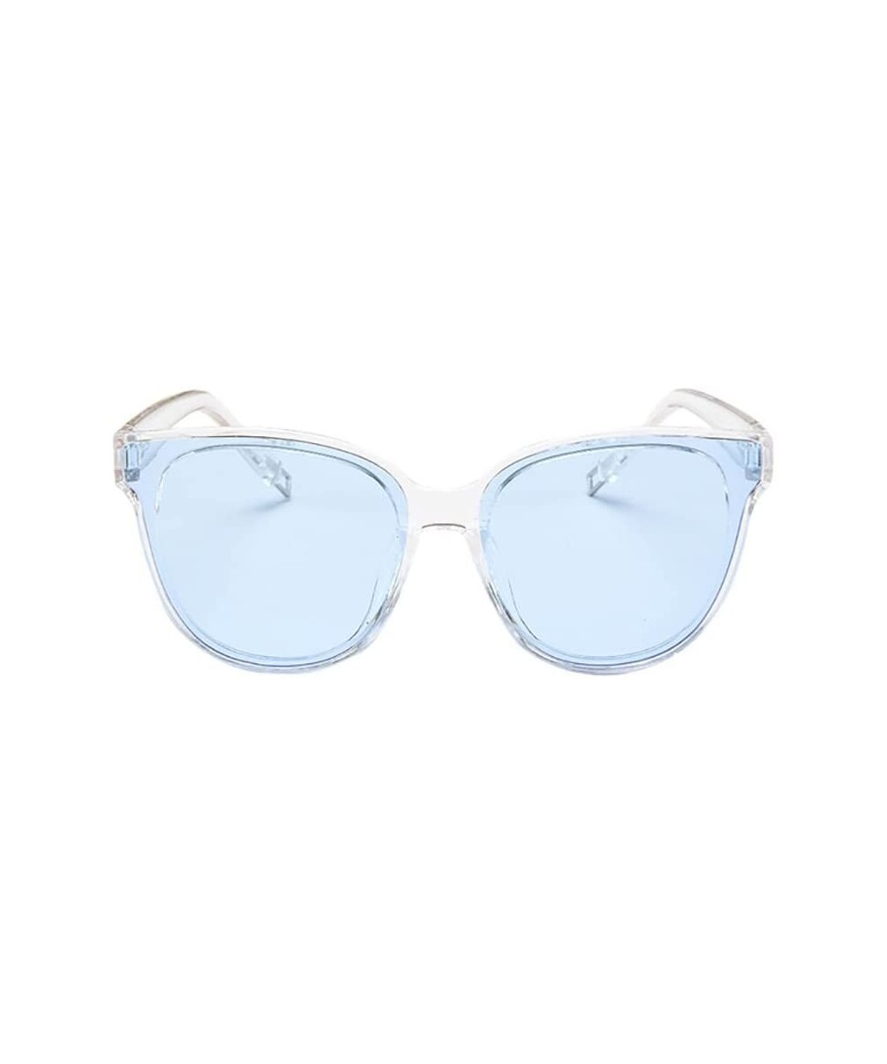 Fashion Womens Ladies Designer Oversized Flat Top Cat Eye Mirrored Sunglasses - F - CY18NCWCOXZ $3.50 Oversized