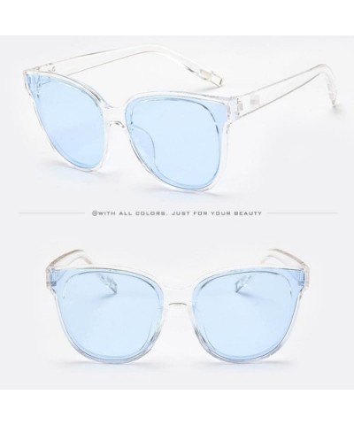 Fashion Womens Ladies Designer Oversized Flat Top Cat Eye Mirrored Sunglasses - F - CY18NCWCOXZ $3.50 Oversized