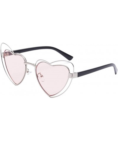 Sunglasses for Women Heart Sunglasses Vintage Sunglasses Retro Oversized Glasses Eyewear - C - CC18QRMU9WN $7.16 Oversized