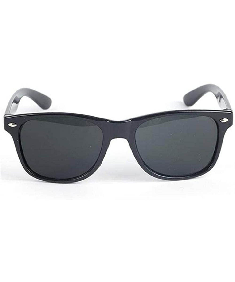 Vintage Boys Girls Sunglasses Children Cute Safety Coating Glasses UV 400 Black - Black - C118XE02WIM $6.27 Oversized