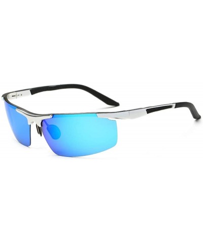 Men's Dark Mirrored Sunglasses Polarized- Rectangular Rimless Sun Eyewear Fashion for Outdoor Sport - CU196AEXKR0 $13.17 Rect...