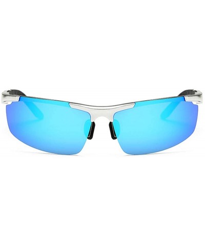 Men's Dark Mirrored Sunglasses Polarized- Rectangular Rimless Sun Eyewear Fashion for Outdoor Sport - CU196AEXKR0 $13.17 Rect...