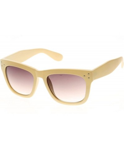 Designer Inspired Thick Frame Fashion Horn Rimmed Sunglasses (Creme) - CW116Q21JIF $7.16 Wayfarer