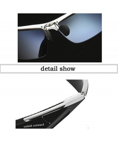 Men's Dark Mirrored Sunglasses Polarized- Rectangular Rimless Sun Eyewear Fashion for Outdoor Sport - CU196AEXKR0 $13.17 Rect...