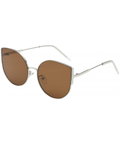 Vintage Sunglasses- Fashion Irregular Shape Glasses Retro Style Unisex - Brown - CI18REOO6ZZ $6.75 Square