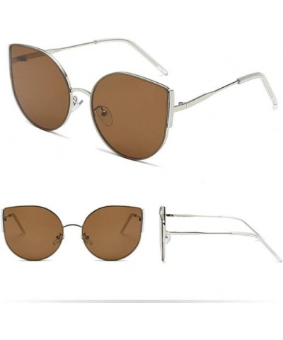 Vintage Sunglasses- Fashion Irregular Shape Glasses Retro Style Unisex - Brown - CI18REOO6ZZ $6.75 Square