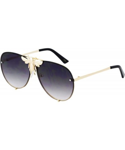 Pilot Sunglasses Oversize Metal Frame Vintage Retro Men Women Shades - Black - CO18U8Z7GE3 $10.92 Aviator