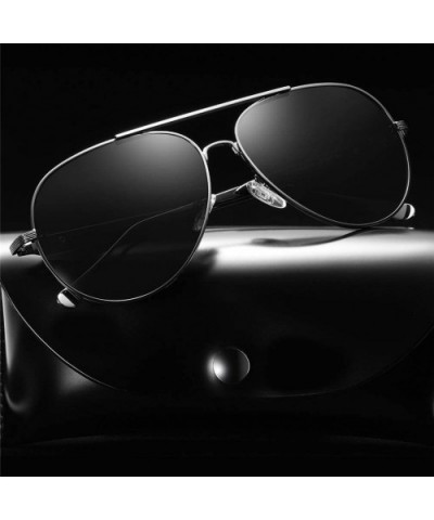 Driving Sunglasses for Men/Women Polarized UV Protection Small Face Aviator Sunglasses and Outdoor Sports - Black - CC199C0EM...