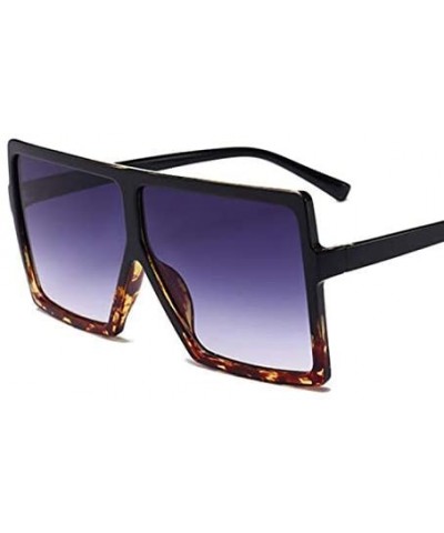 Oversized Sunglasses Fashion Glasses - C2 Black Leoaprd Gra - CK199220CO6 $28.39 Square