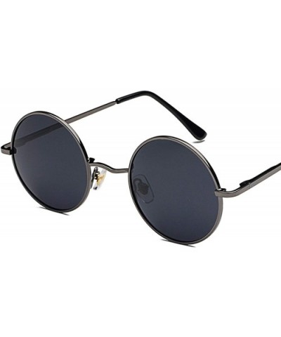 Women Retro Classic Round Polarized Sunglasses Fashion Men Luxury Vintage Metal Frame Mirrors Sun Glasses - 9 - C0198ZTUDGD $...