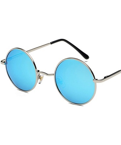 Women Retro Classic Round Polarized Sunglasses Fashion Men Luxury Vintage Metal Frame Mirrors Sun Glasses - 9 - C0198ZTUDGD $...