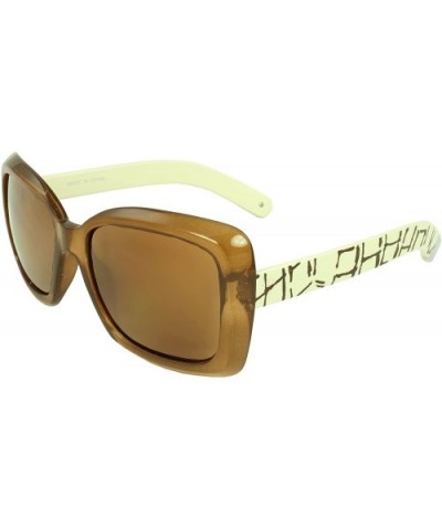 Stylish Shield Square Sunglasses - Brown - CA11FEPWLLJ $5.20 Square