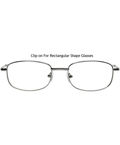 Rectangle Non Polarized Clip-on Sunglasses - Pewter-non Polarized Brown Lens - CT189WER9ED $11.91 Rectangular