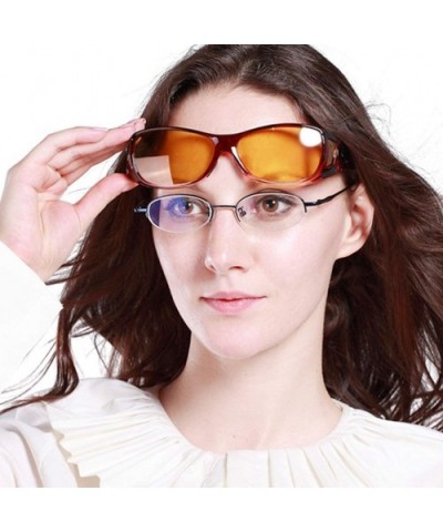 Night Vision Glasses Polarized Wrap Around Eyewear Glasses - Wine Red Size M - CC11CYYWSON $19.47 Goggle